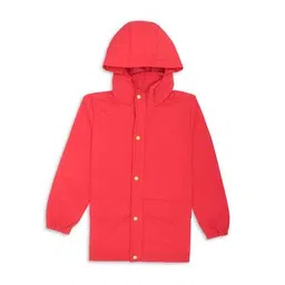 house of vedas Girls Hooded Jacket with Button Closure-picture-18