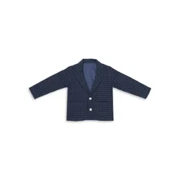 HOUSE OF VEDAS Kids Checked Notched Lapel Single-Breasted Twill Blazer-picture-55