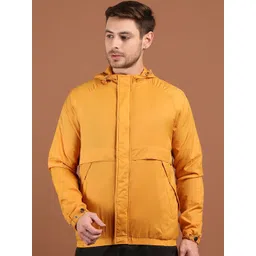 HOUSE OF VEDAS Men Hooded Solid Windcheater Puffer Jacket-picture-40