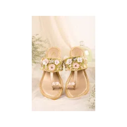 House of Vian Firdaus Gold Embellished Kolhapuris-picture-24