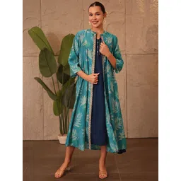 House Of Zelena Floral Printed A-Line Midi Maternity Dress-picture-34