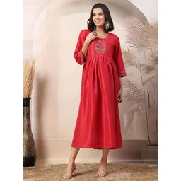 House Of Zelena Maternity  Women Solid A-Line Maternity Dress-picture-26