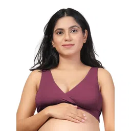 House Of Zelena Women Solid Medium Coverage Removable Padding Non-Wired Maternity Bra-picture-19