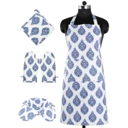 house this Aahar Blue Cotton (Set of 4) Kitchen Set-picture-40