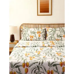 House This Amra White & Rust Cotton Dohar Cover-picture-23