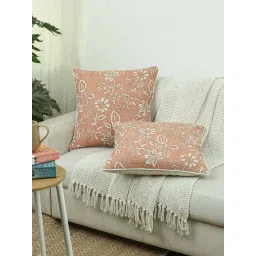 House This Botanical Garden Rust Cotton Cushion Covers - Set of 2-picture-30