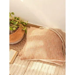 House This Brown & Off White Set of 2 Checked Square Cushion Covers-picture-35