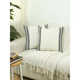 House This Classic Stripe White & Black Cotton Cushion Covers - Set of 2-picture-47