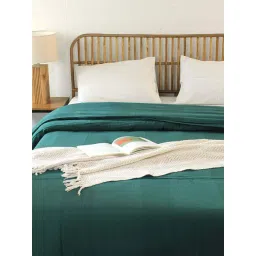 House This Herringbone Green Cotton Double Duvet Cover-picture-35