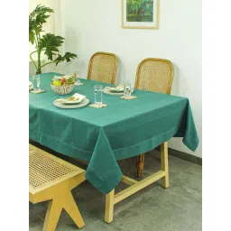 House This Herringbone Green Cotton Table Cover-picture-30