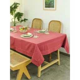House This Herringbone Maroon Cotton Table Cover-picture-20