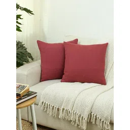 House This Herringbone Rust 2 Pieces Cotton Square Cushion Covers-image-11