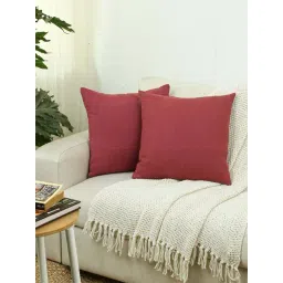 House This Herringbone Rust Cotton Cushion Covers - Set of 2-picture-22