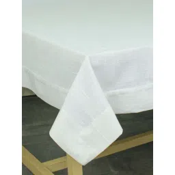 House This Herringbone White Cotton Table Cover image 2