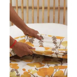 House This Himalayan Poppies Yellow 150 TC Cotton Double Dohar image 3