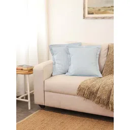 House This Juniper Blue Cotton 434 TC 166 GSM Cushion Cover - Set of 2-picture-37