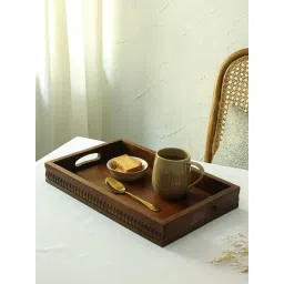 House This Kavar Brown Wood Rectangle Tray-picture-10