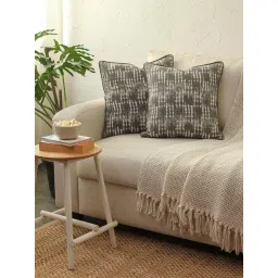 House This Malaguni Woven Grey Cotton Cushion Covers - Set of 2-picture-40