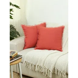 House This Meher Rust 2 Pieces Cotton Square Cushion Covers-picture-31