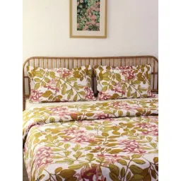 House This Moringa Floral Multicolor 180 TC Cotton Queen Duvet Cover-picture-21
