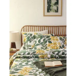 House This Moringa Floral Multicolor 180 TC Cotton Queen Duvet Cover-picture-22