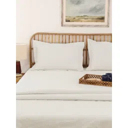 House This White Cotton 300 TC King Bedsheet with 2 Pillow Covers-picture-27