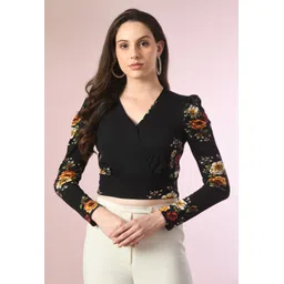 houseofcommon Casual Regular Sleeves Solid Women Black Top-picture-38