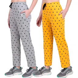 houseofcommon Pack of 2 Women Polka Print Multicolor Track Pants-picture-39