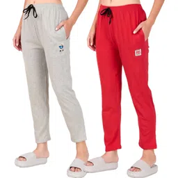 houseofcommon Pack of 2 Women Solid Multicolor Track Pants-picture-34