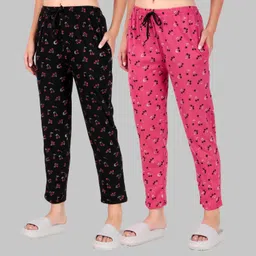 houseofcommon Pack of 2 Women Solid Multicolor Track Pants-picture-27