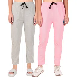 houseofcommon Pack of 2 Women Solid Multicolor Track Pants-picture-32