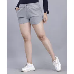 houseofcommon Solid Women Grey Regular Shorts-picture-32