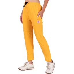 houseofcommon Women Solid Yellow Track Pants-picture-22