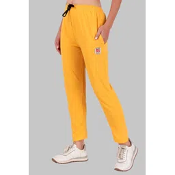 houseofcommon Women Solid Yellow Track Pants-picture-24