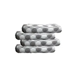 HOUSSE 4-Pcs Grey & White Printed 350 GSM Super Absorbent Ultra Soft Hand Towels-picture-35