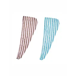 HOUSSE Blue & Peach-Coloured 2 Piece Printed Other 300 GSM Towel Set-picture-20