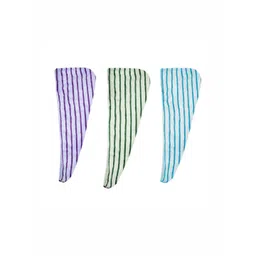 HOUSSE Lavender & Blue 3 Pieces Striped Microfber 300 GSM Towel Set-picture-29