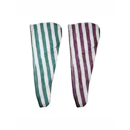 HOUSSE Turquoise Blue & Purple 2 Pieces Striped 300 GSM Bath Towels-picture-27