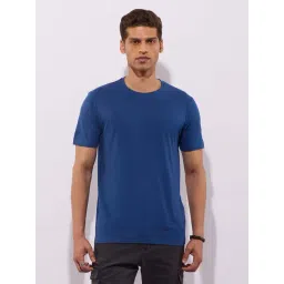 Hoversoul Airforce Blue Cotton Regular Fit Short Sleeves Round Neck T-Shirt-picture-18