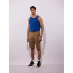 Hoversoul Beige Cotton Lycra Shorts-picture-19