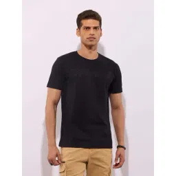 Hoversoul Black Cotton Regular Fit Printed Short Sleeves Round Neck T-Shirt-picture-18