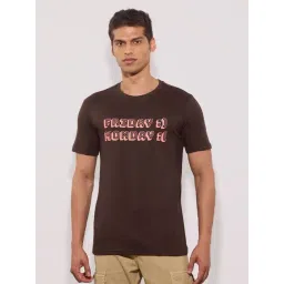 Hoversoul Brown Cotton Regular Fit Printed T-Shirt-picture-10