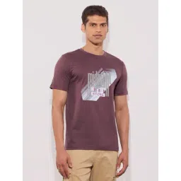 Hoversoul Brown Cotton Regular Fit Printed T-Shirt-picture-13