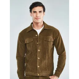 Hoversoul Brown Regular Fit Texture Jacket-picture-31