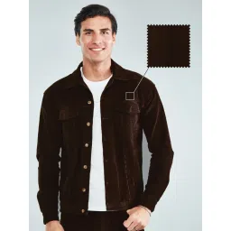 Hoversoul Chocolate Regular Fit Texture Jacket image 4