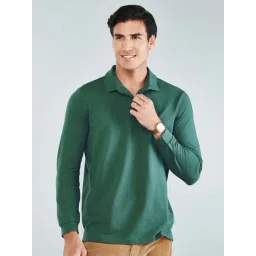 Hoversoul Green Cotton Regular Fit Polo T-Shirt-picture-36