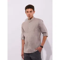 Hoversoul Grey Cotton Linen F/S Shirt image 3
