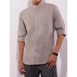 Hoversoul Grey Cotton Linen F/S Shirt image 4