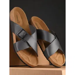 hoversoul Hoversole Men's Grey Cork Cross Strap Sandals-picture-38