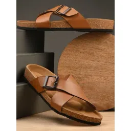 hoversoul Hoversole Men's Tan Cork Cross Strap Sandals-picture-36